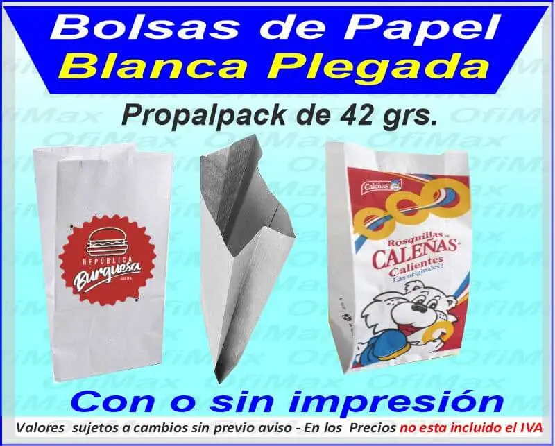 bolsas de papel blanca plegada, bogota, colombia